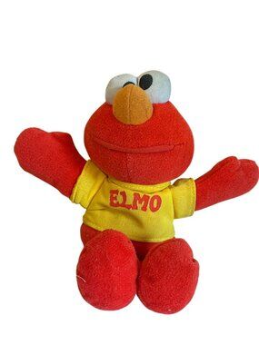 Vintage 1996 Tyco Elmo Bean Plush Stuffed Animal Toy 8" Long Collectible